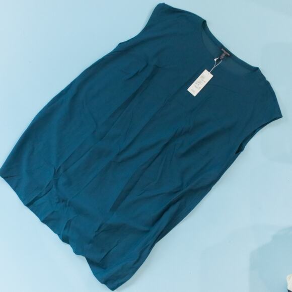 Eileen Fisher Dresses & Skirts - NEW Eileen Fisher Dark Turquoise Bateau Wide Neck Loose Fit Dress Size 3X